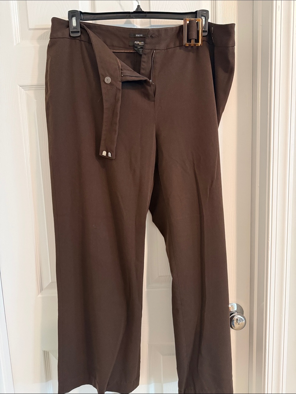 Style & Co. Dark Brown Men's Dress Pants with Fabric Belt